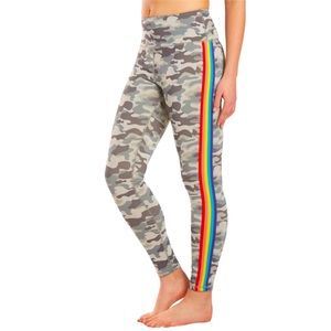 Spiritual Gangster Camo Rainbow Leggings Size S